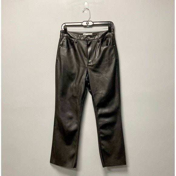 Zara Pants - Zara Faux‎ Leather Pants Black Straight Leg Trousers Womens 6 EUR38  MEX28